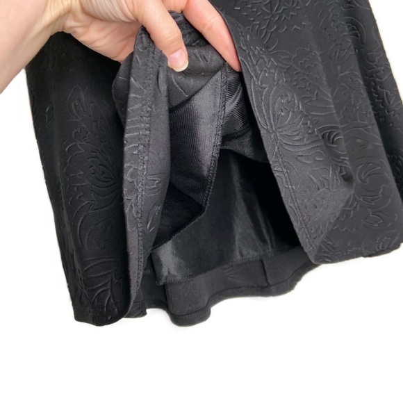 Lush Black Embossed Floral Skater Circle Skirt - Picture 3 of 9
